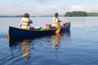 guided canoe camping experience maine new england canada