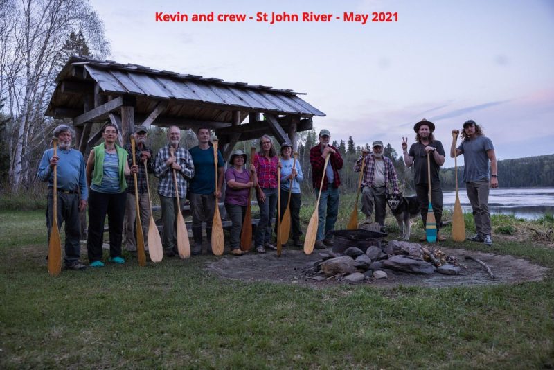 St. John River Canoe Trip. Happy group of paddlers on Guided st. John River Trip