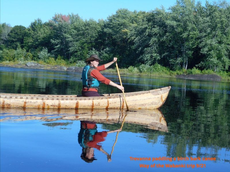 guests Paddle Birchbark canoe on Way of the Wabanaki canoe trip